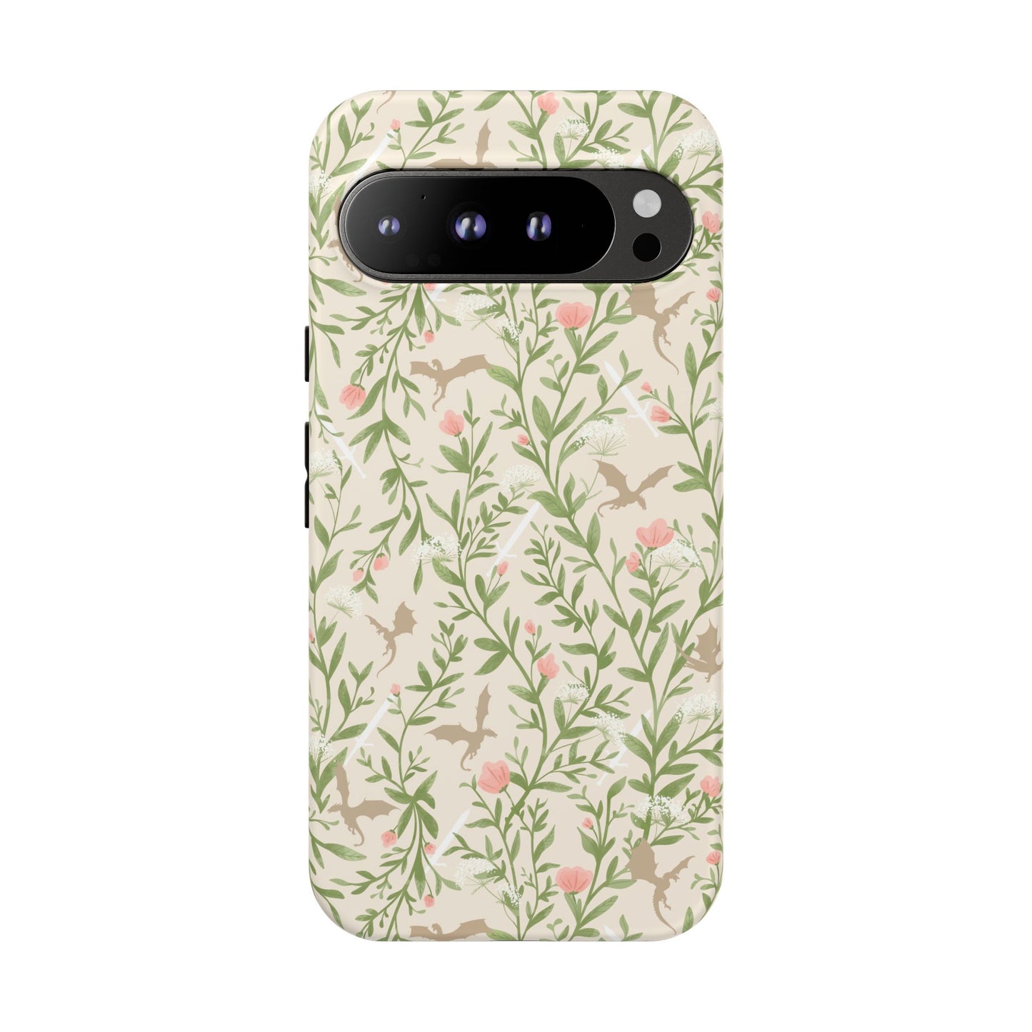 Fantasy Floral Dragons Tough Cases, Romantasy Reader Gift, Bookish Merch