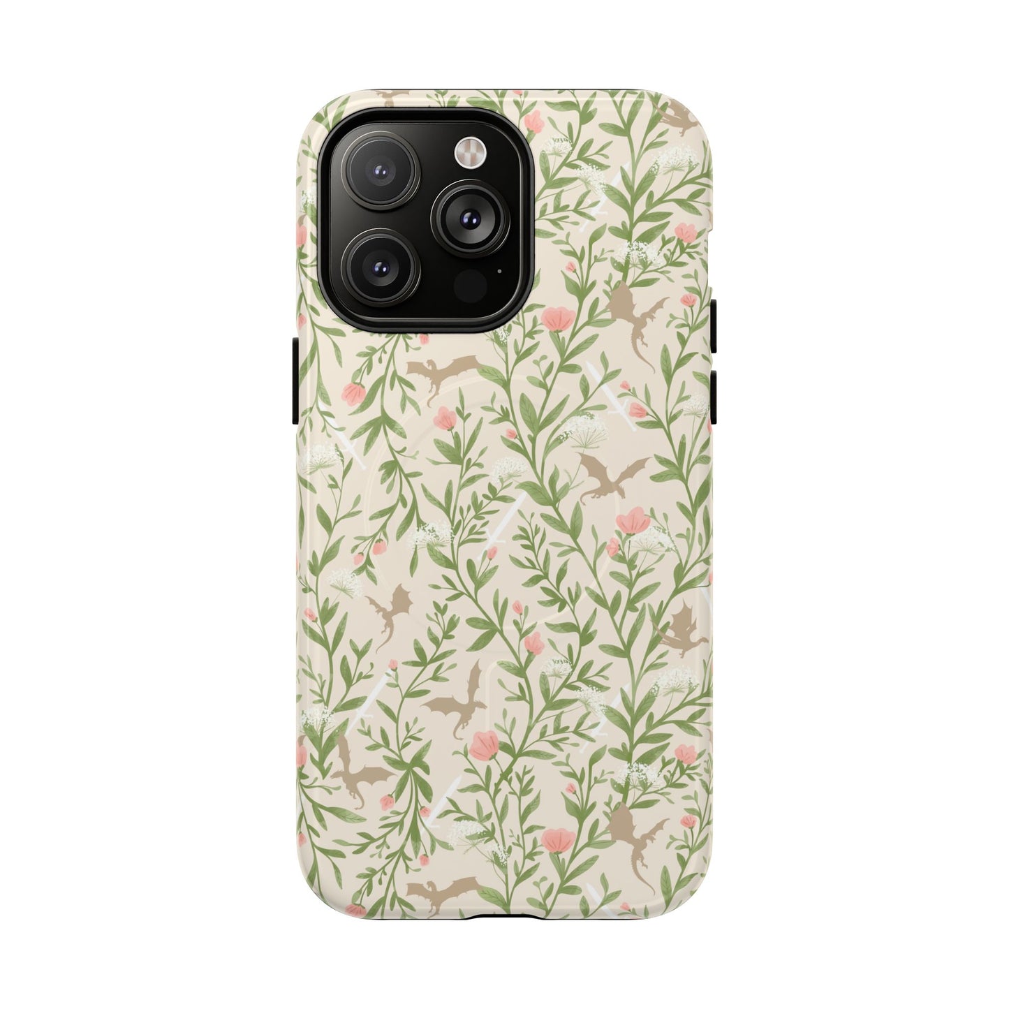 Floral Fantasy Dragons Tough Cases - MAGNETIC - Romantasy Reader Gift, Bookish Merch