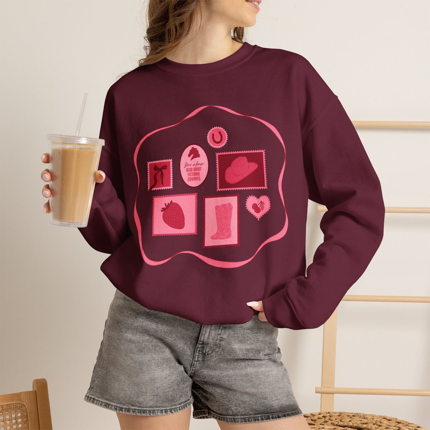 Save a Horse, Read About Fictional Cowboys Sweatshirt | Cowboy Romance Reader Crewneck