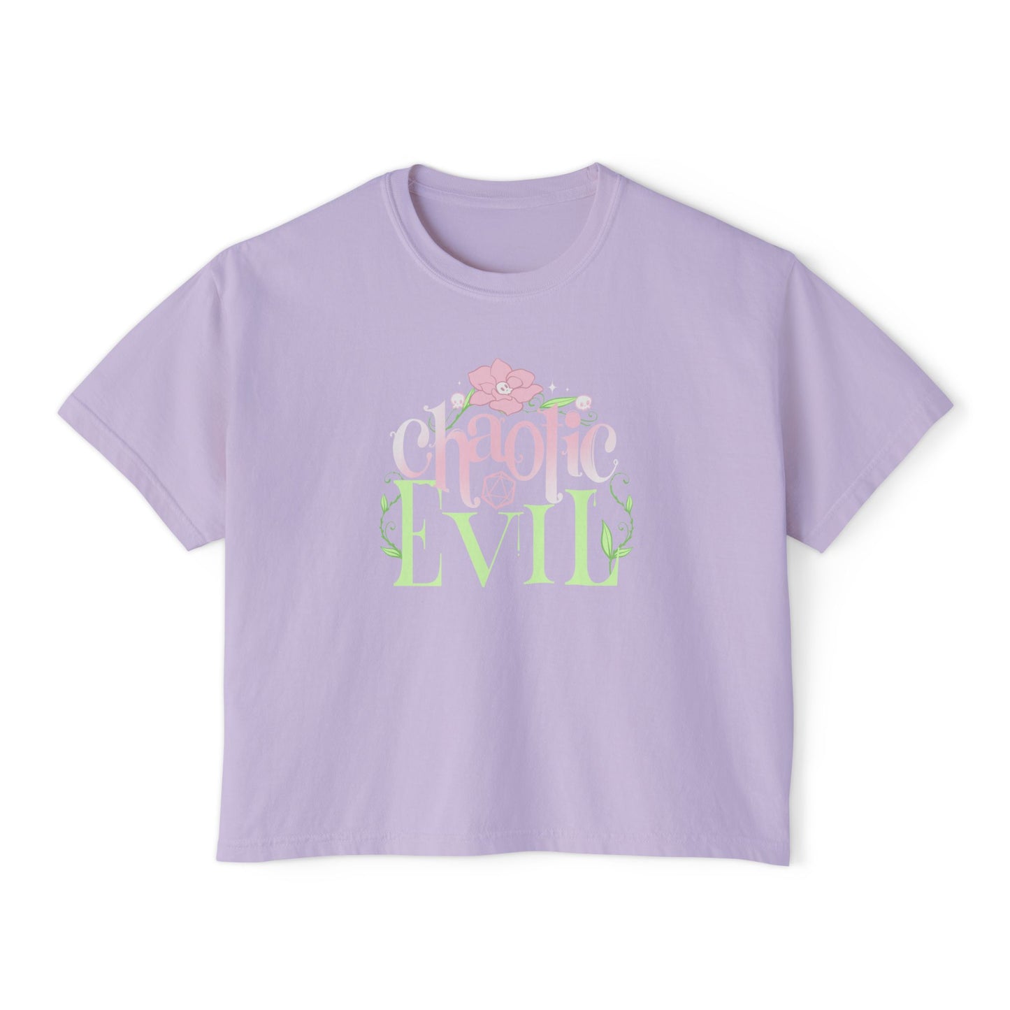 Chaotic Evil Crop Tee – DnD Shirt | Boxy Cropped TTRPG Gamer Tee Aesthetic