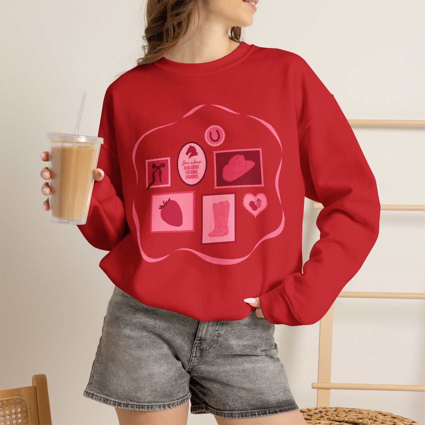 Save a Horse, Read About Fictional Cowboys Sweatshirt | Cowboy Romance Reader Crewneck