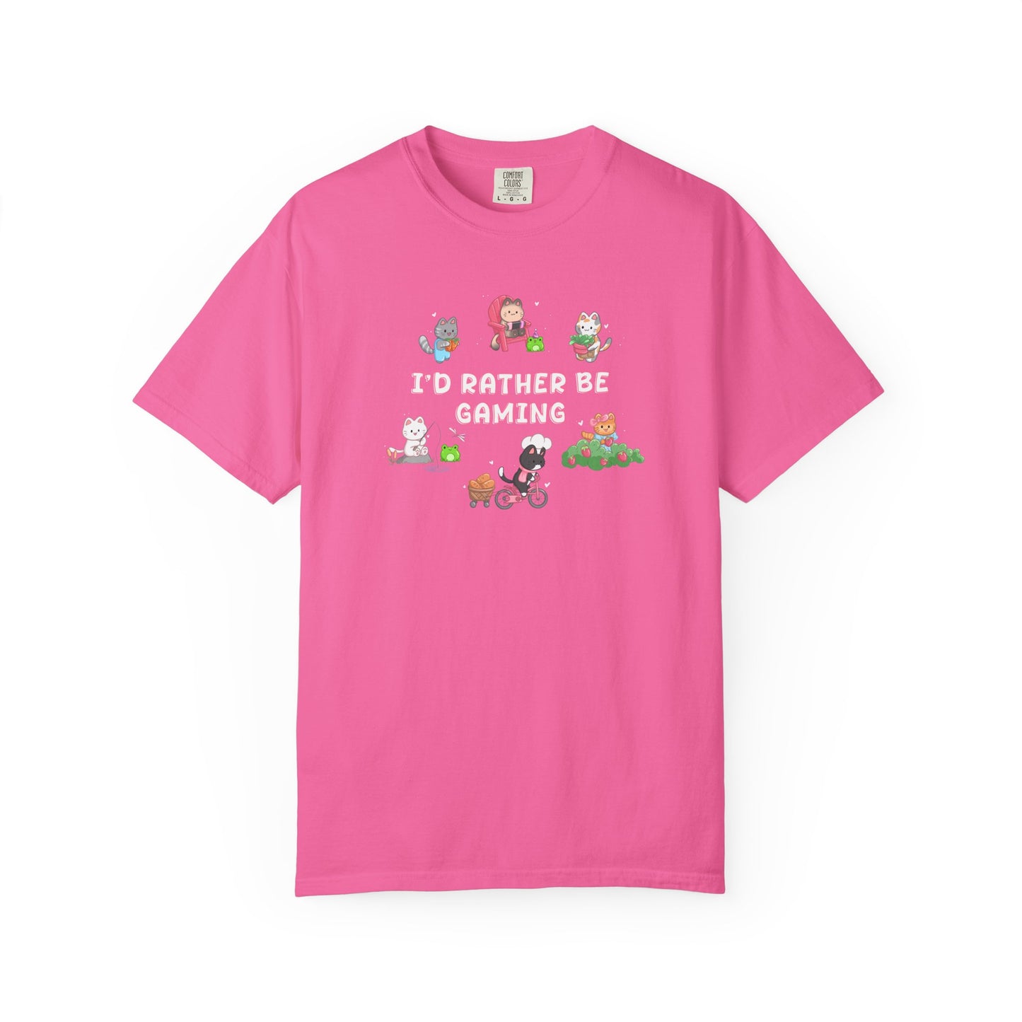 I’d Rather Be Gaming T-shirt - Cute Cat Lover Cozy Gamer Gift