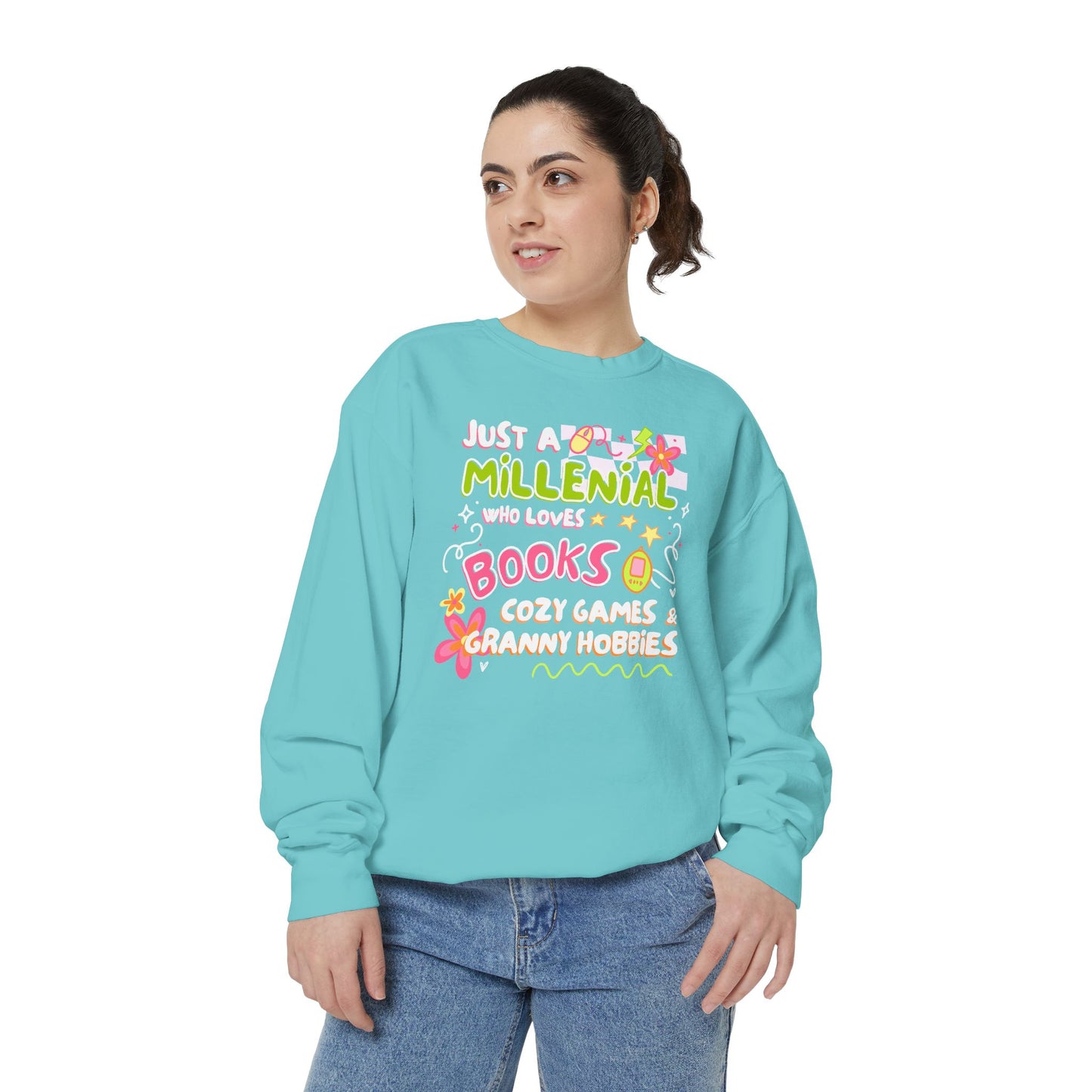 Unisex Garment-Dyed Sweatshirt | Bookish Crewneck Sweatshirt