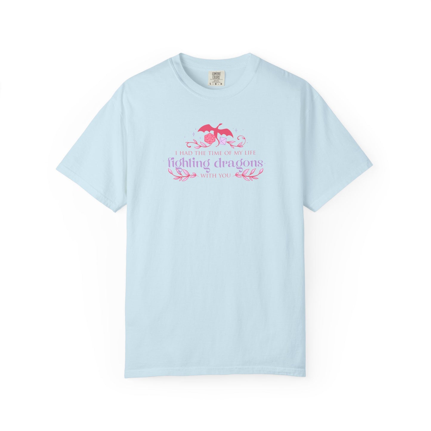 Fighting Dragons D&D Graphic T-Shirt | Pink Retro Fantasy Tee for Women | TTRPG Gamer Gift