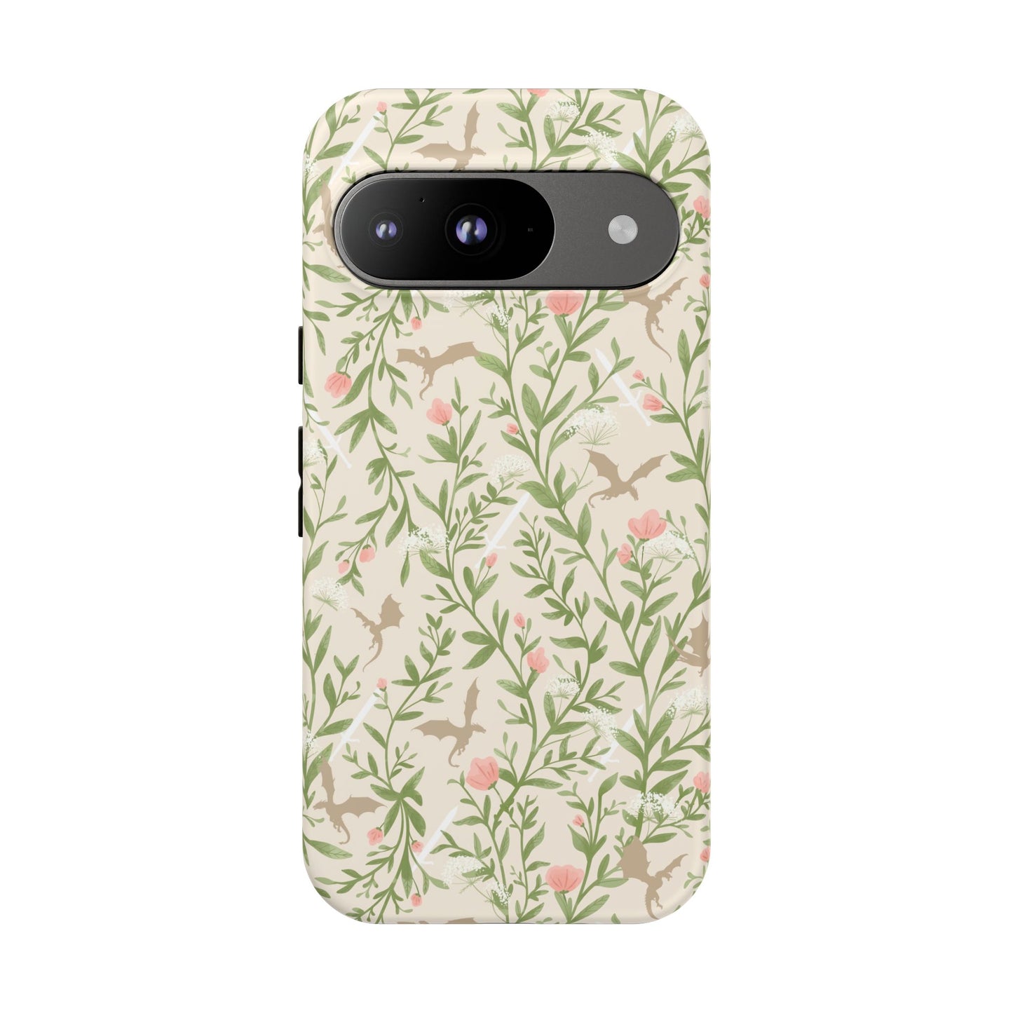 Fantasy Floral Dragons Tough Cases, Romantasy Reader Gift, Bookish Merch