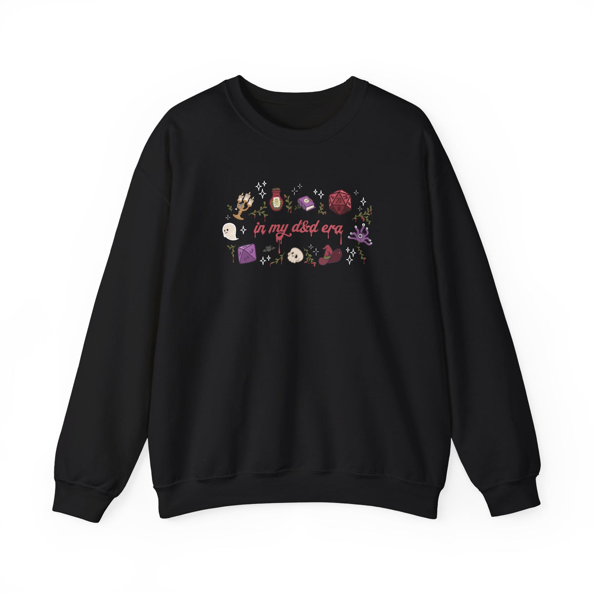 “In My Fantasy Era” Gildan Sweatshirt | Dark Academia TTRPG Crewneck | Witchy Dice & Potion Graphic Sweatshirt