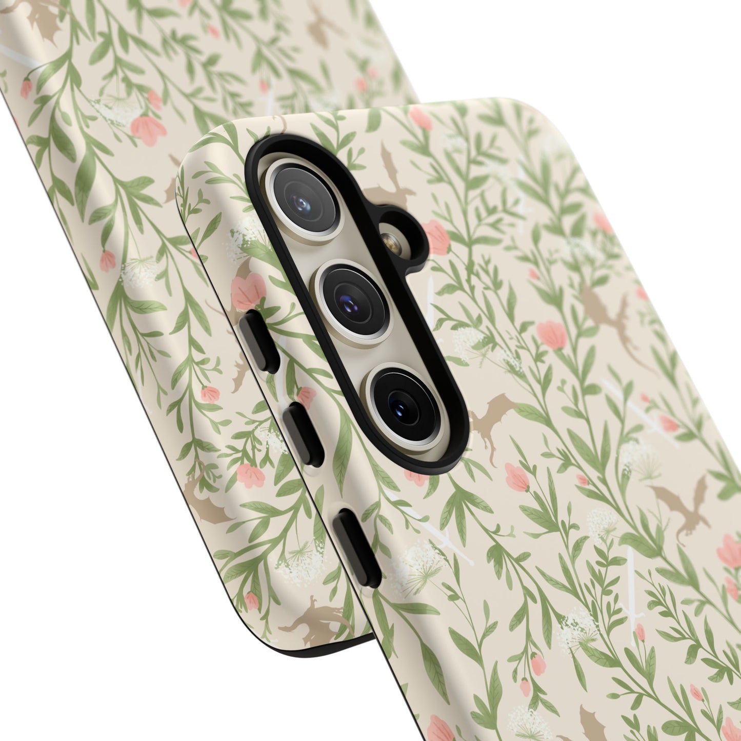 Fantasy Floral Dragons Tough Cases, Romantasy Reader Gift, Bookish Merch