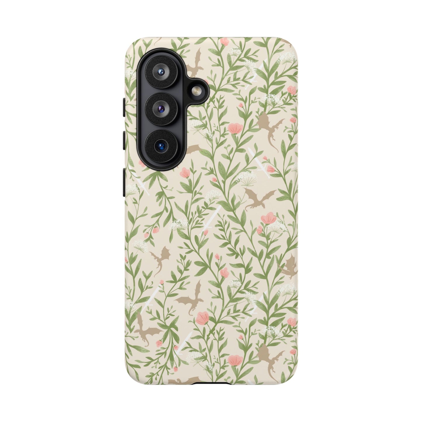 Fantasy Floral Dragons Tough Cases, Romantasy Reader Gift, Bookish Merch