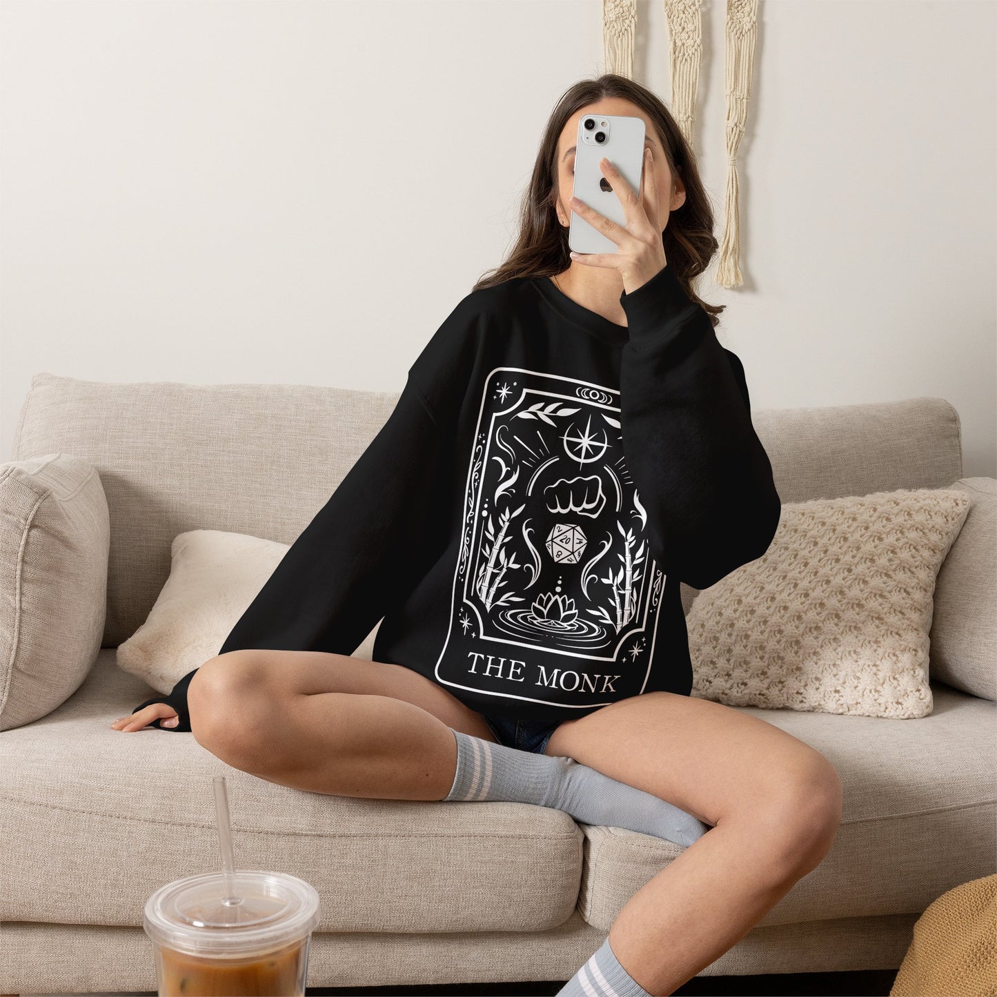 Monk Tarot Card Gildan Sweatshirt Shirt | TTRPG Character Class Crewneck