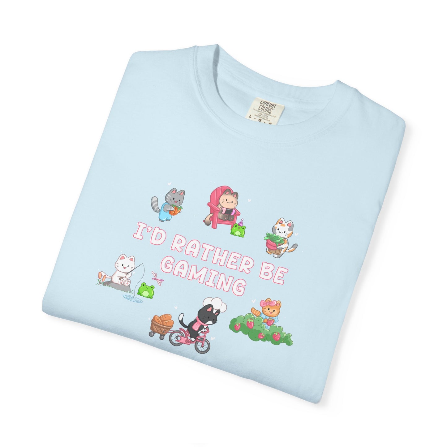 I’d Rather Be Gaming T-shirt - Cute Cat Lover Cozy Gamer Gift