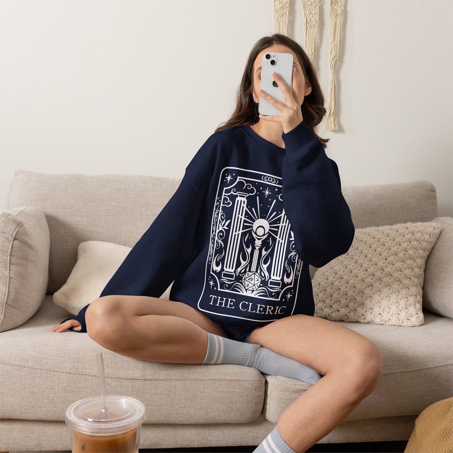 Cleric Tarot Card Gildan Sweatshirt Shirt | TTRPG Character Class Crewneck