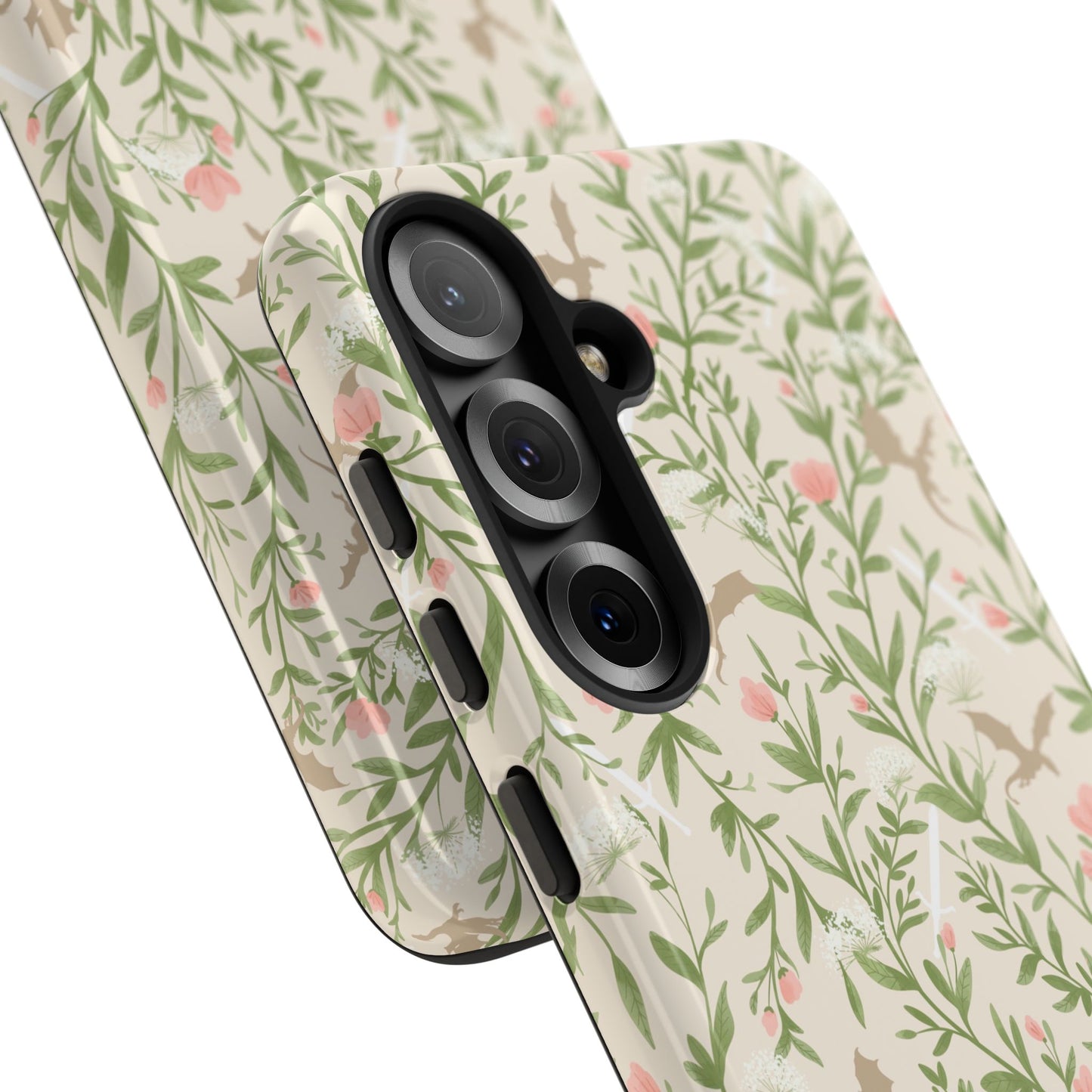 Fantasy Floral Dragons Tough Cases, Romantasy Reader Gift, Bookish Merch