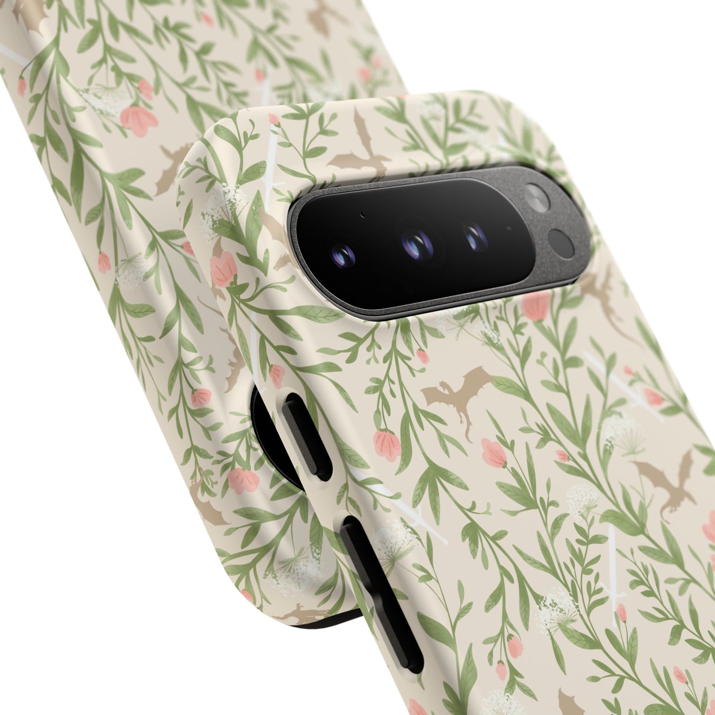Fantasy Floral Dragons Tough Cases, Romantasy Reader Gift, Bookish Merch