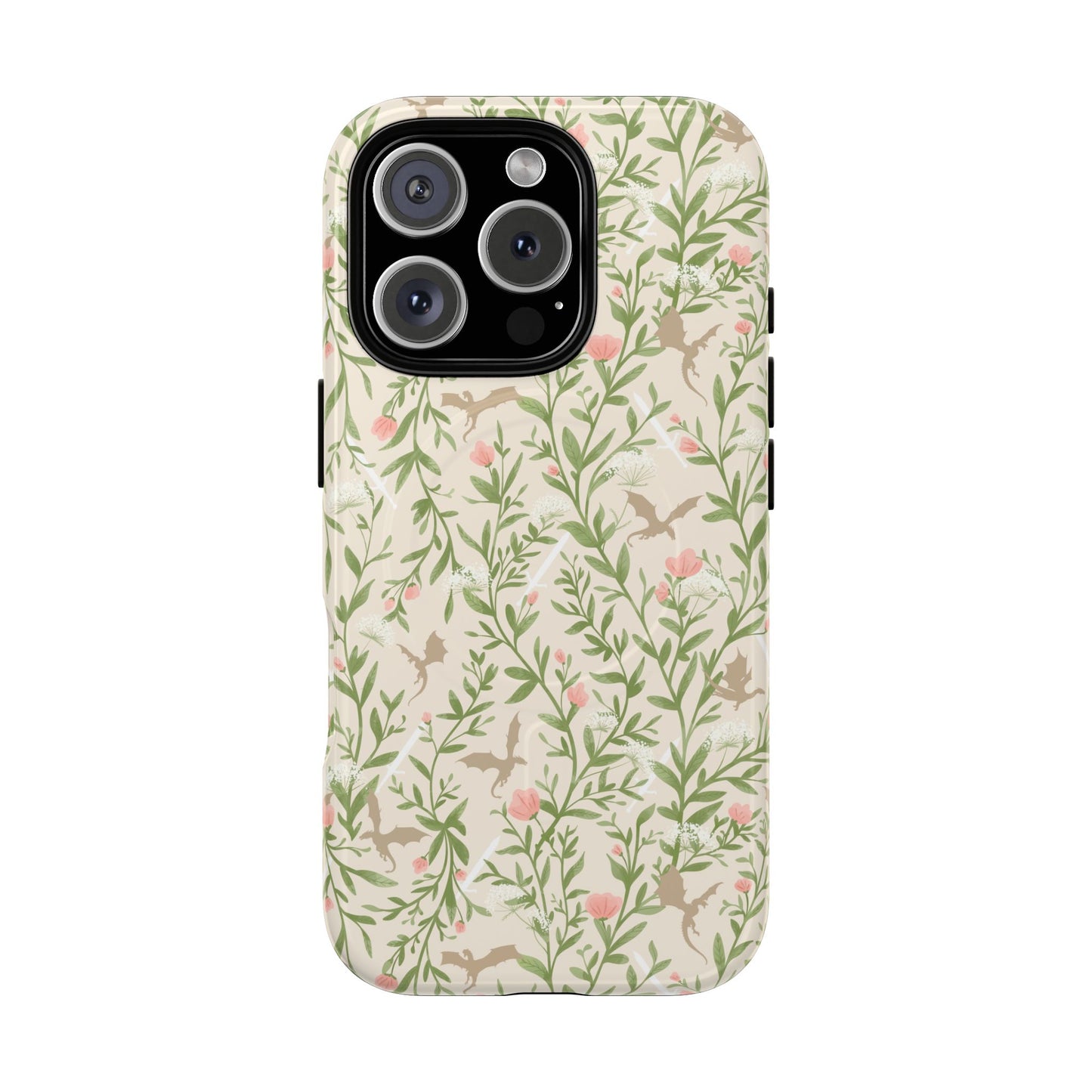 Floral Fantasy Dragons Tough Cases - MAGNETIC - Romantasy Reader Gift, Bookish Merch