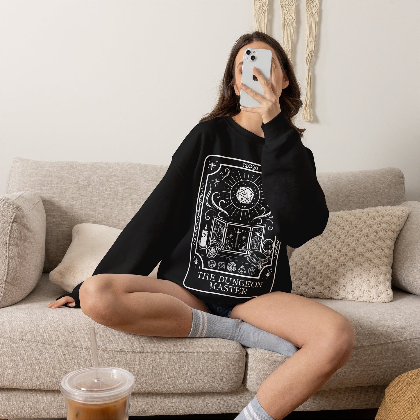 Dungeon Master Tarot Card Gildan Sweatshirt Shirt | TTRPG Character Class Crewneck