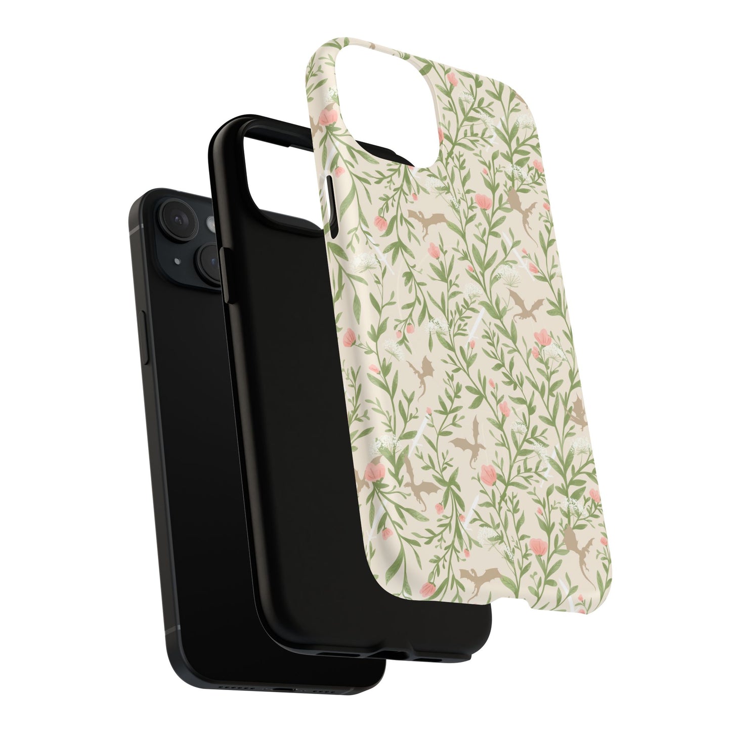 Floral Fantasy Dragons Tough Cases - MAGNETIC - Romantasy Reader Gift, Bookish Merch