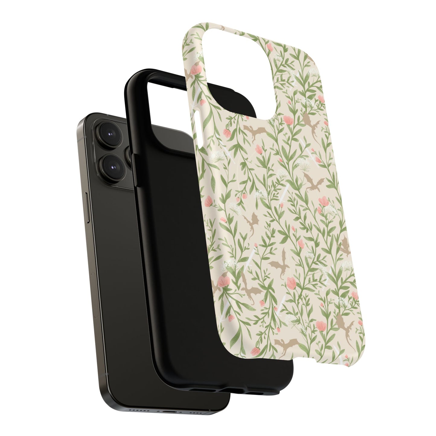 Floral Fantasy Dragons Tough Cases - MAGNETIC - Romantasy Reader Gift, Bookish Merch