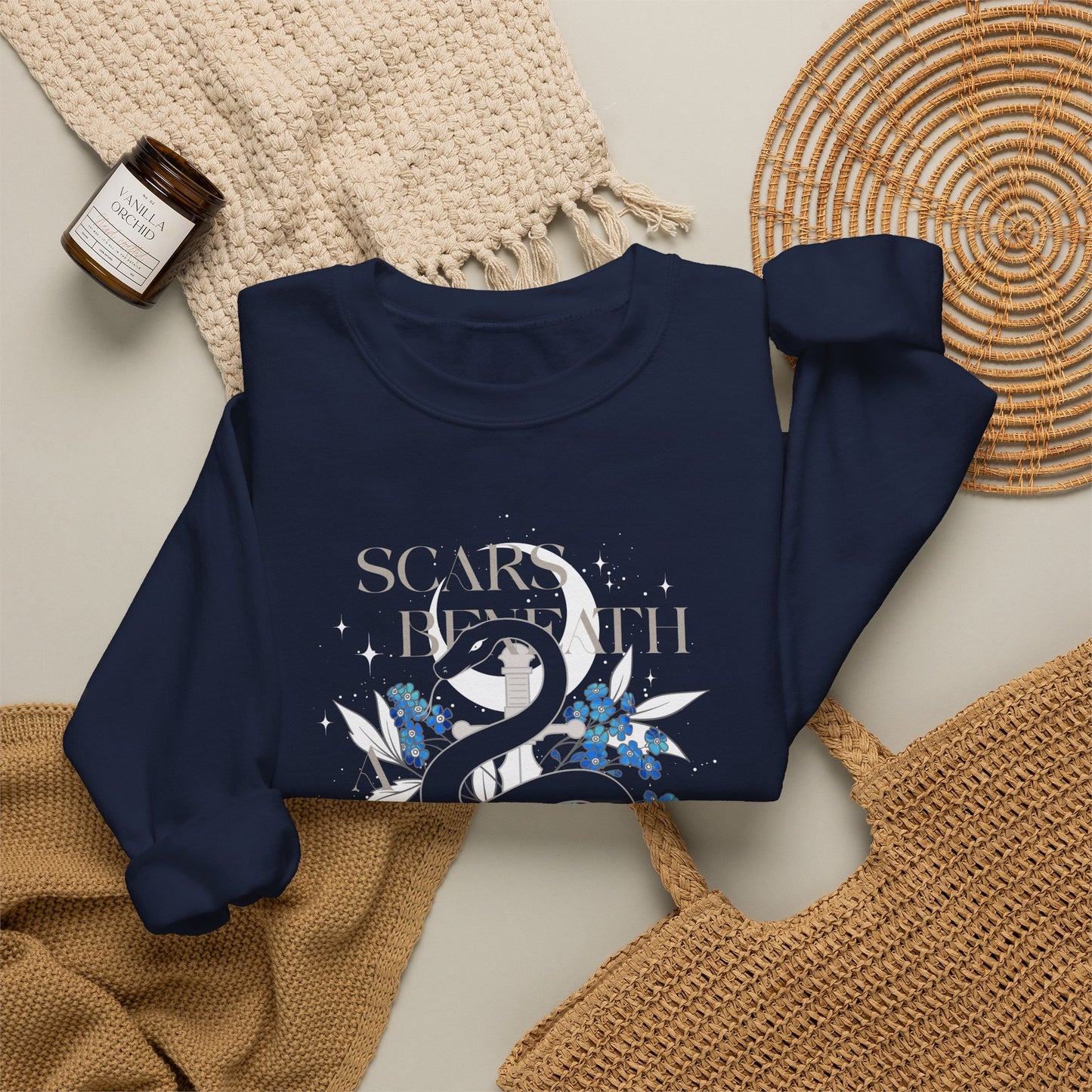 Scars Beneath a Serpent’s Scales 2-Sided Sweatshirt | Officially Licensed Scars Beneath a Serpent’s Scales Crewneck with Sleeve Details