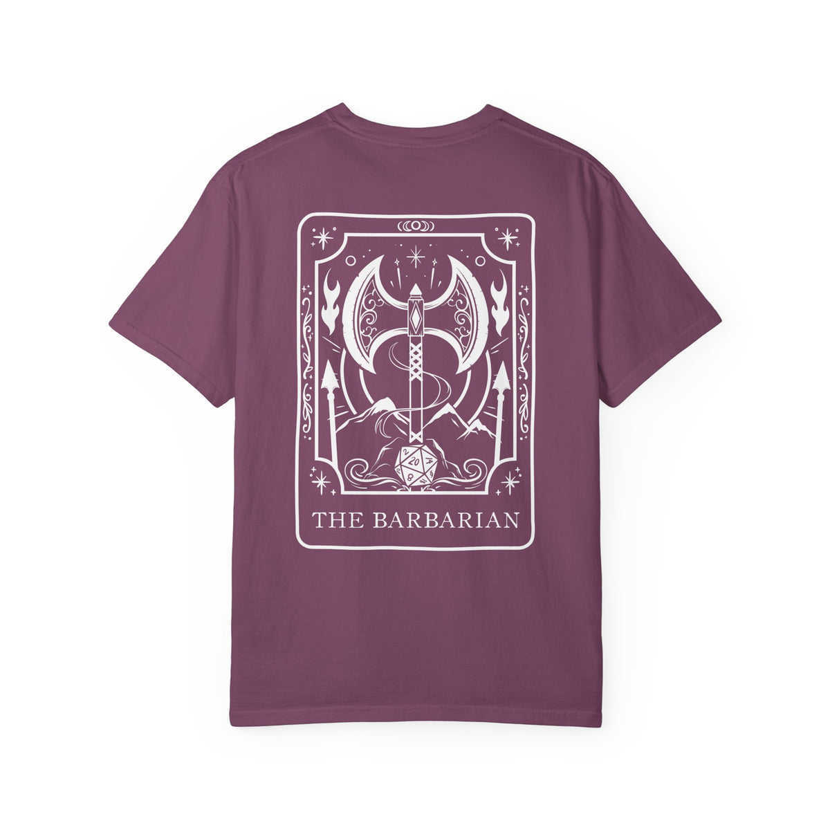 Barbarian Tarot Card Comfort Colors Shirt | TTRPG Character Class Tee
