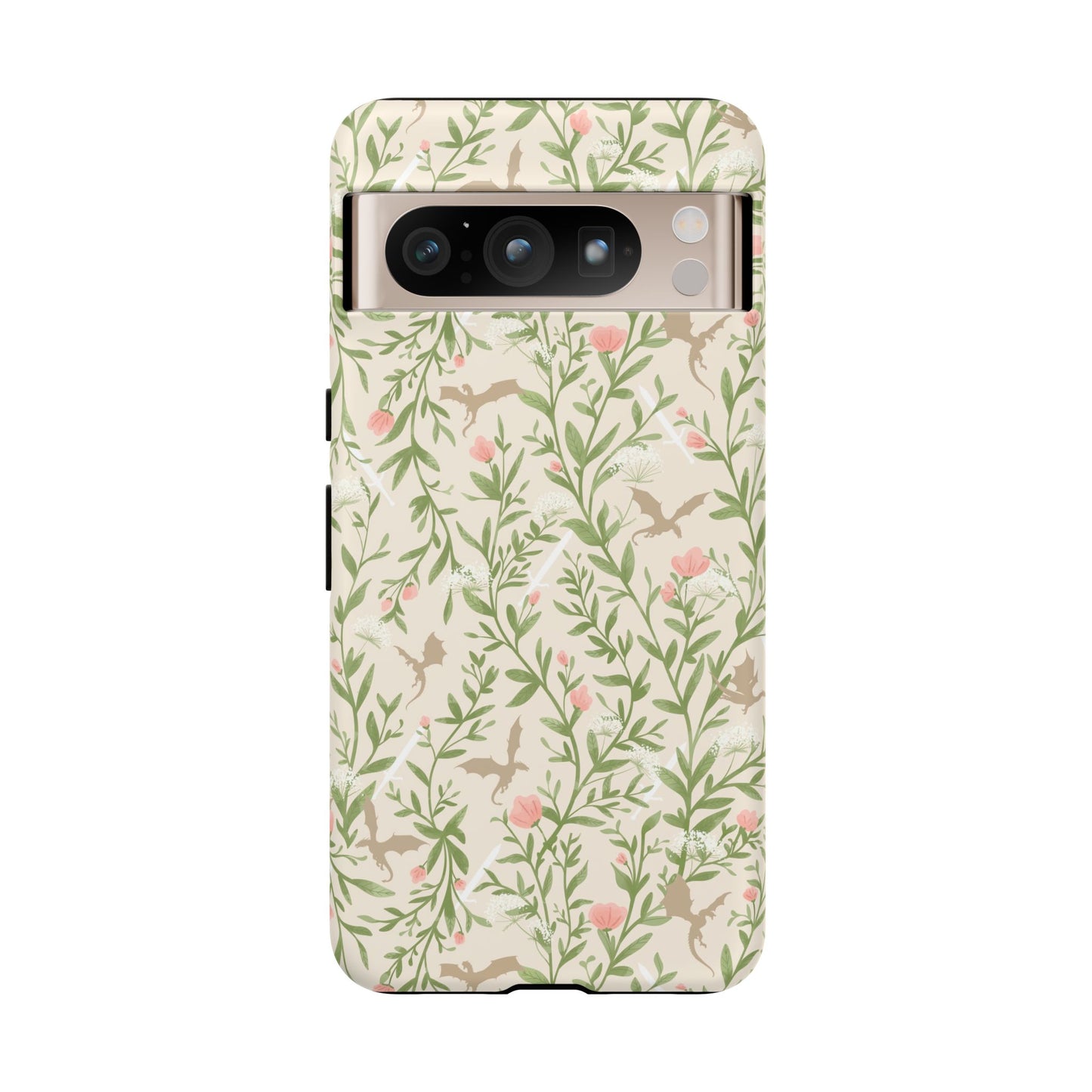 Fantasy Floral Dragons Tough Cases, Romantasy Reader Gift, Bookish Merch