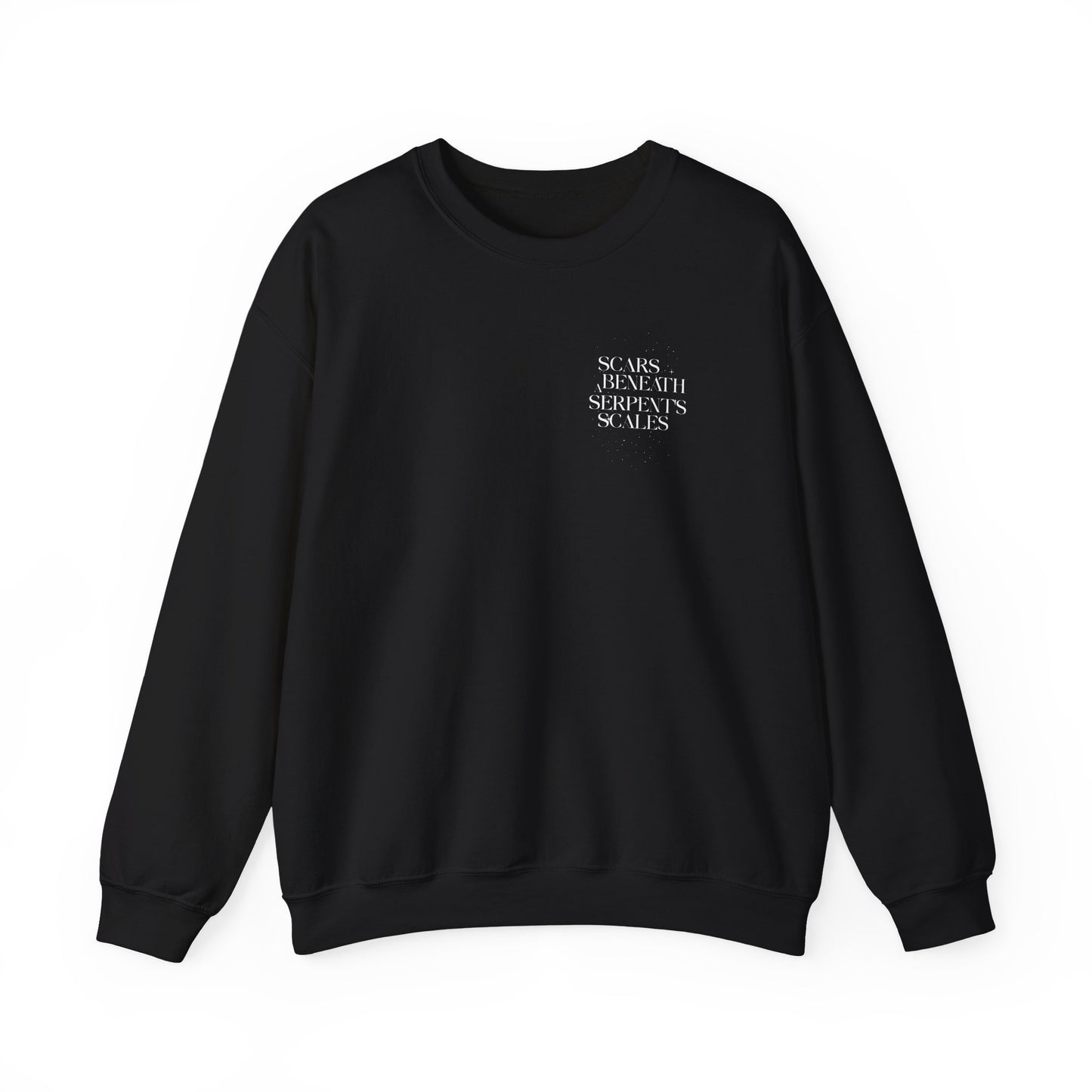 Tempt the Fates Scars Beneath a Serpent’s Scales Two-Sided Crewneck Sweatshirt | Officially Licensed Nicole Platania Book Merch