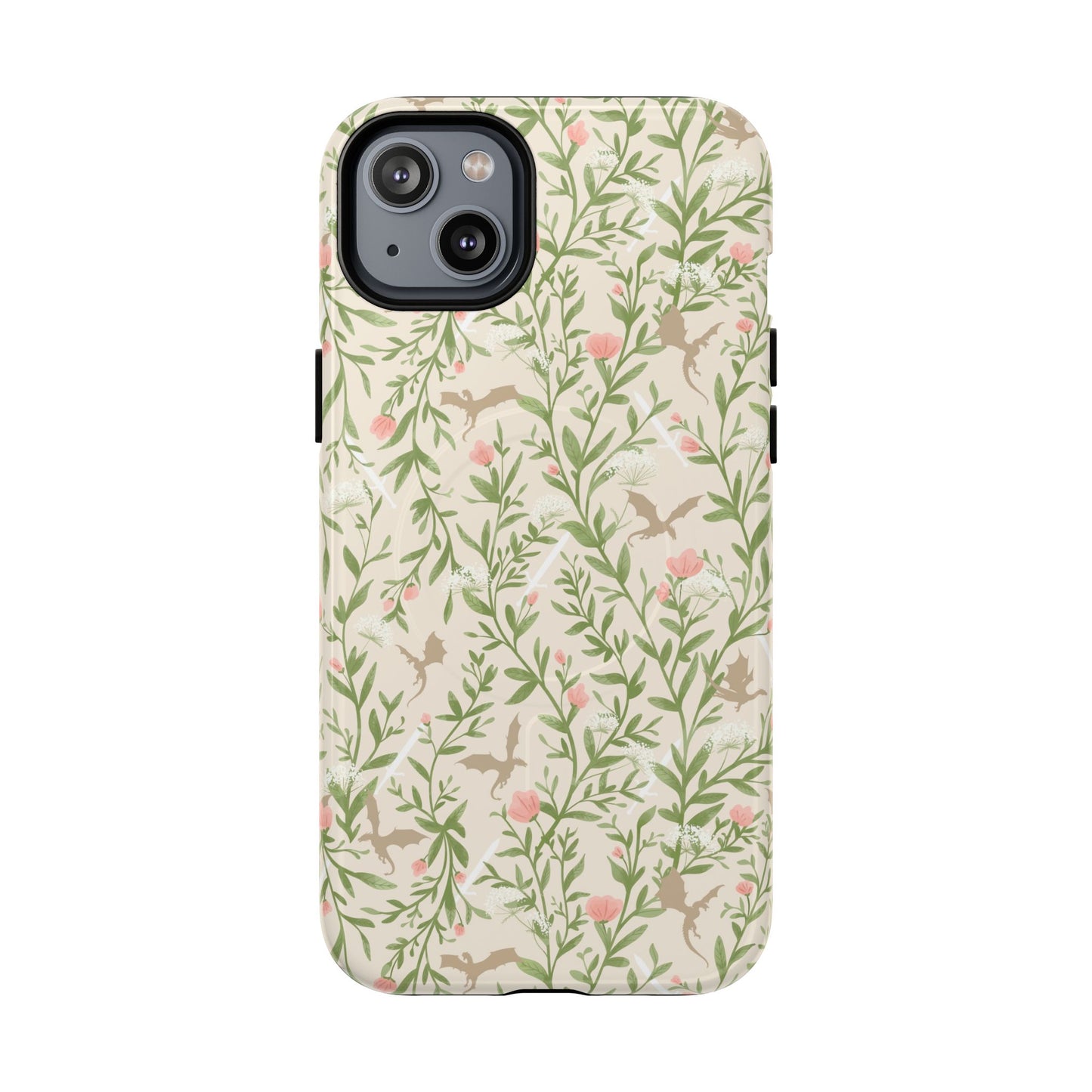 Floral Fantasy Dragons Tough Cases - MAGNETIC - Romantasy Reader Gift, Bookish Merch