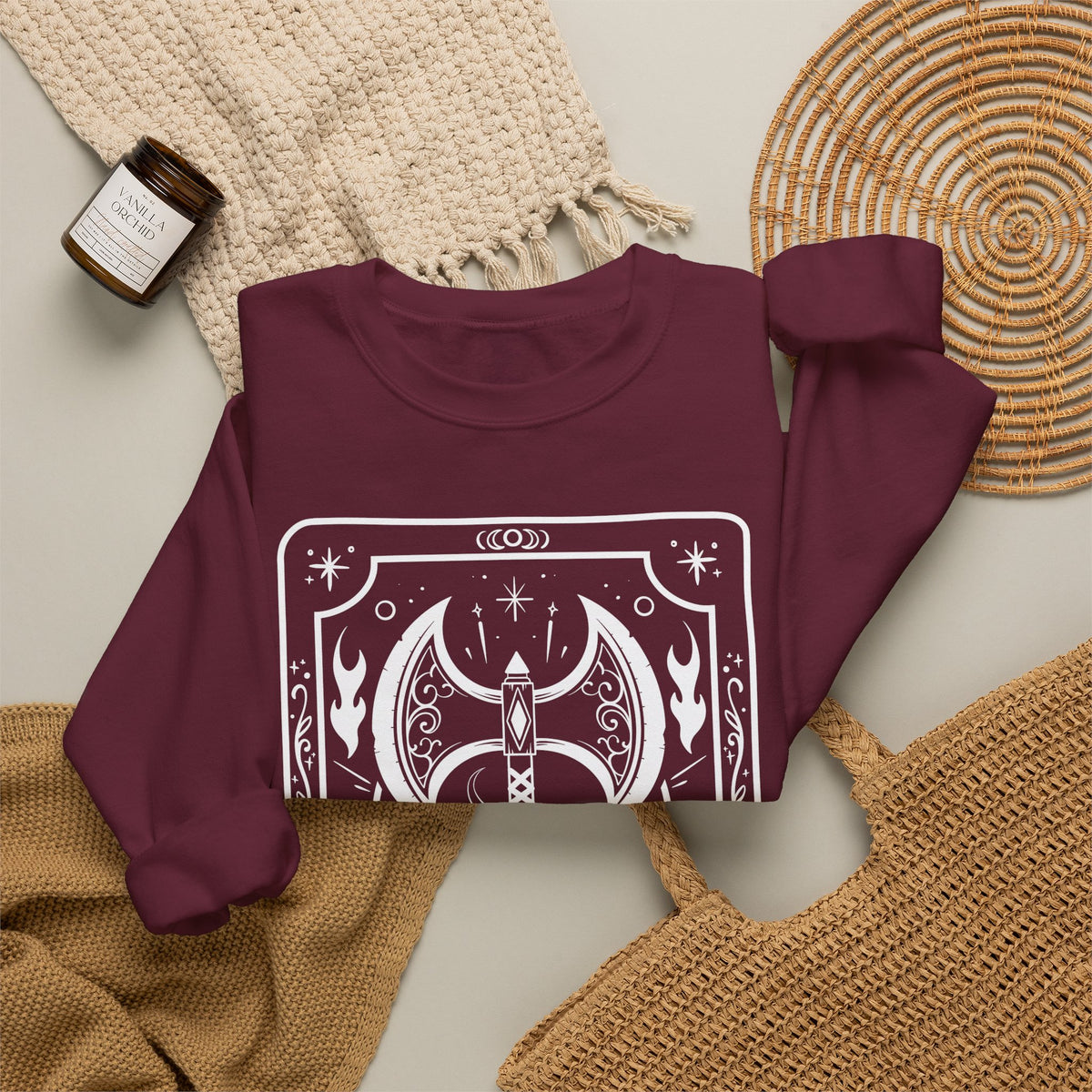 Barbarian Tarot Card Gildan Sweatshirt Shirt | TTRPG Character Class Crewneck
