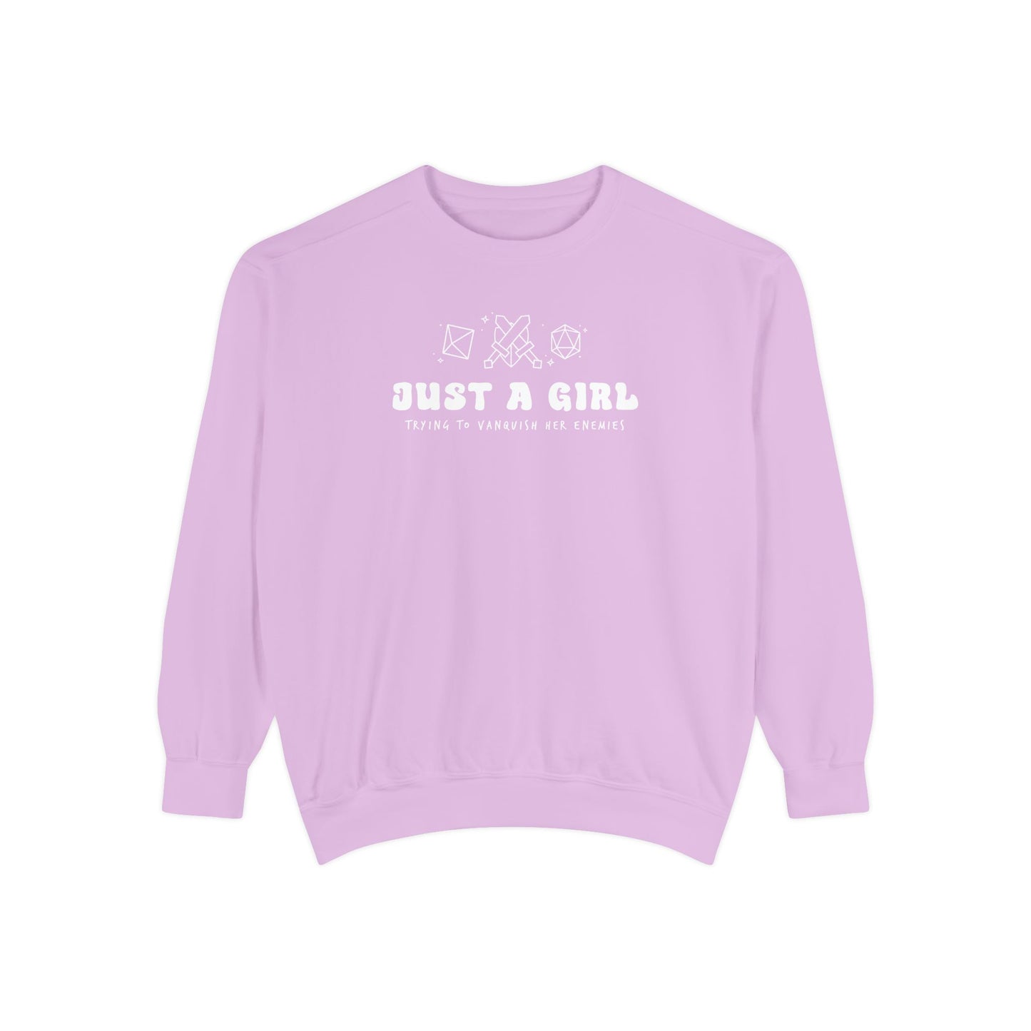 2-Sided Just A Girl Gamer Sweatshirt — Comfort Colors