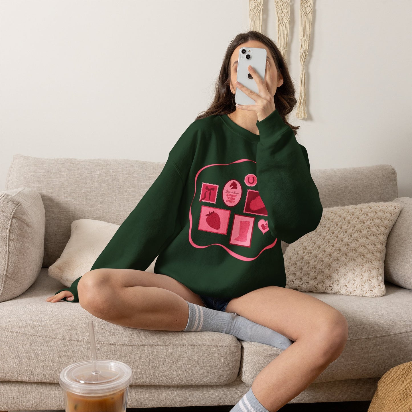 Save a Horse, Read About Fictional Cowboys Sweatshirt | Cowboy Romance Reader Crewneck