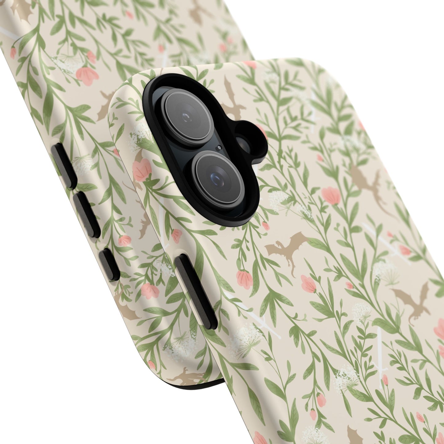 Fantasy Floral Dragons Tough Cases, Romantasy Reader Gift, Bookish Merch