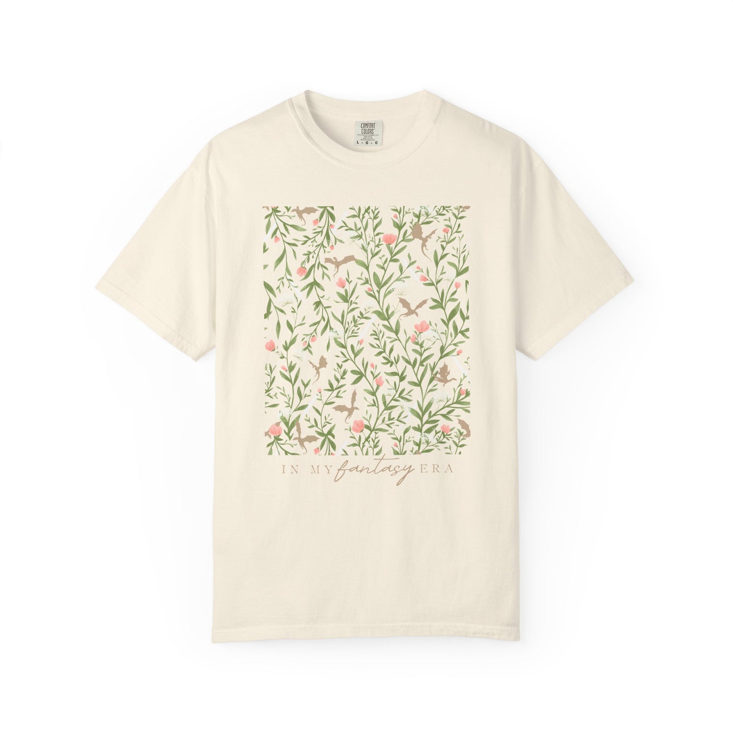 In My Fantasy Era T-Shirt – Bookish Floral Dragon Tee | Romantasy Reader Shirt Aesthetic