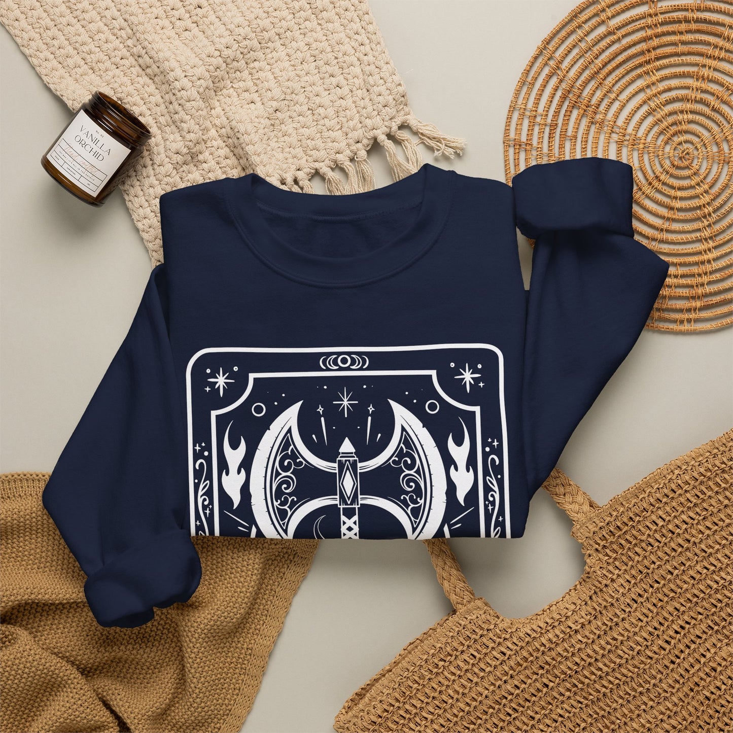 Barbarian Tarot Card Gildan Sweatshirt Shirt | TTRPG Character Class Crewneck