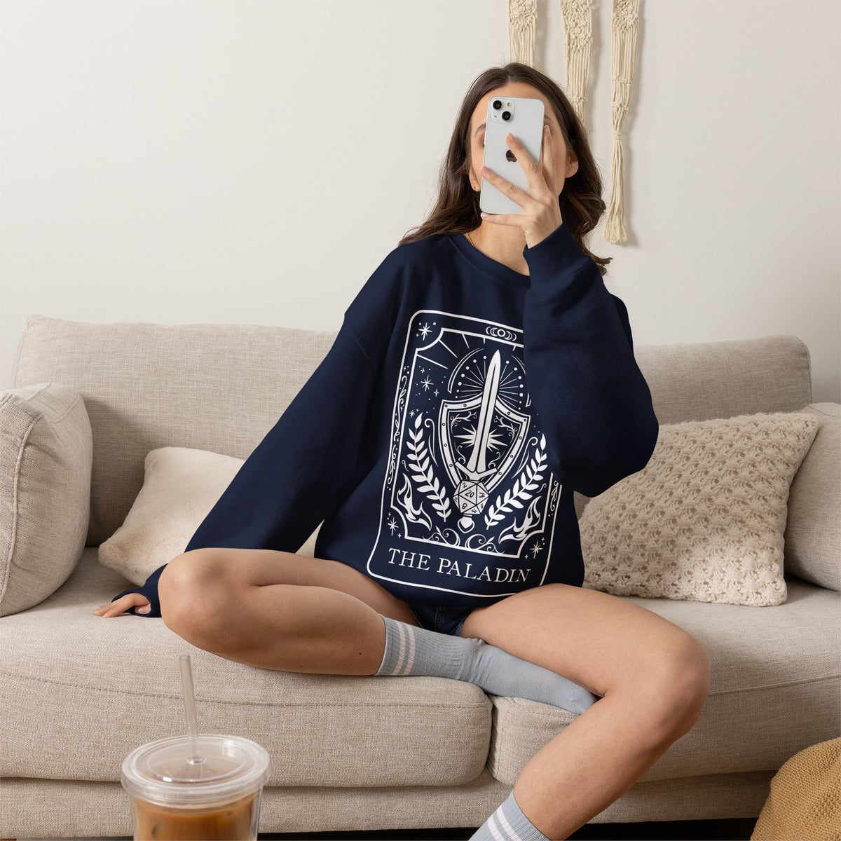 Paladin Tarot Card Gildan Sweatshirt Shirt | TTRPG Character Class Crewneck