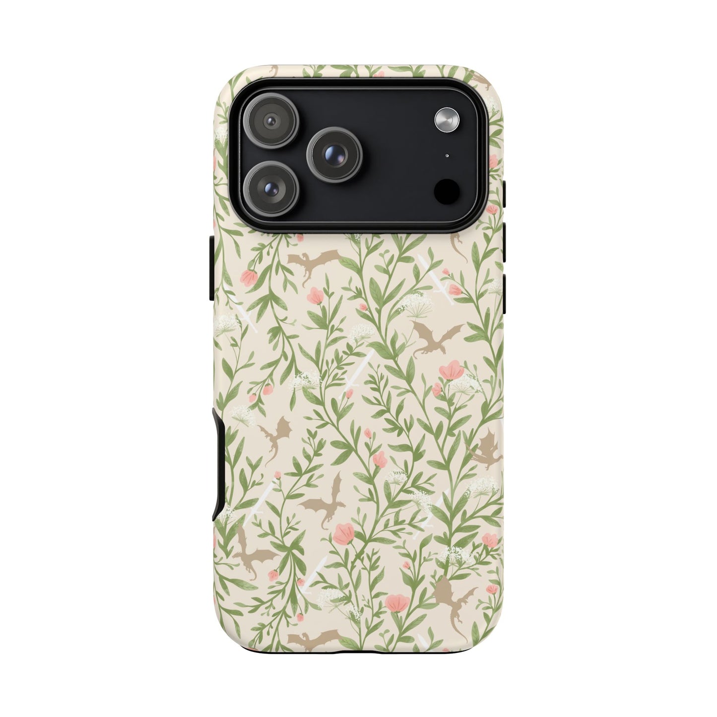 Fantasy Floral Dragons Tough Cases, Romantasy Reader Gift, Bookish Merch