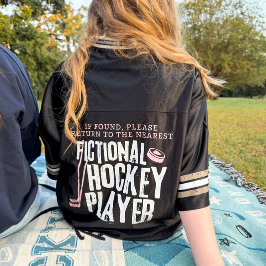 Hockey Romance Reader Boxy Striped Jersey | Fictional Hockey Player Book Boyfriend