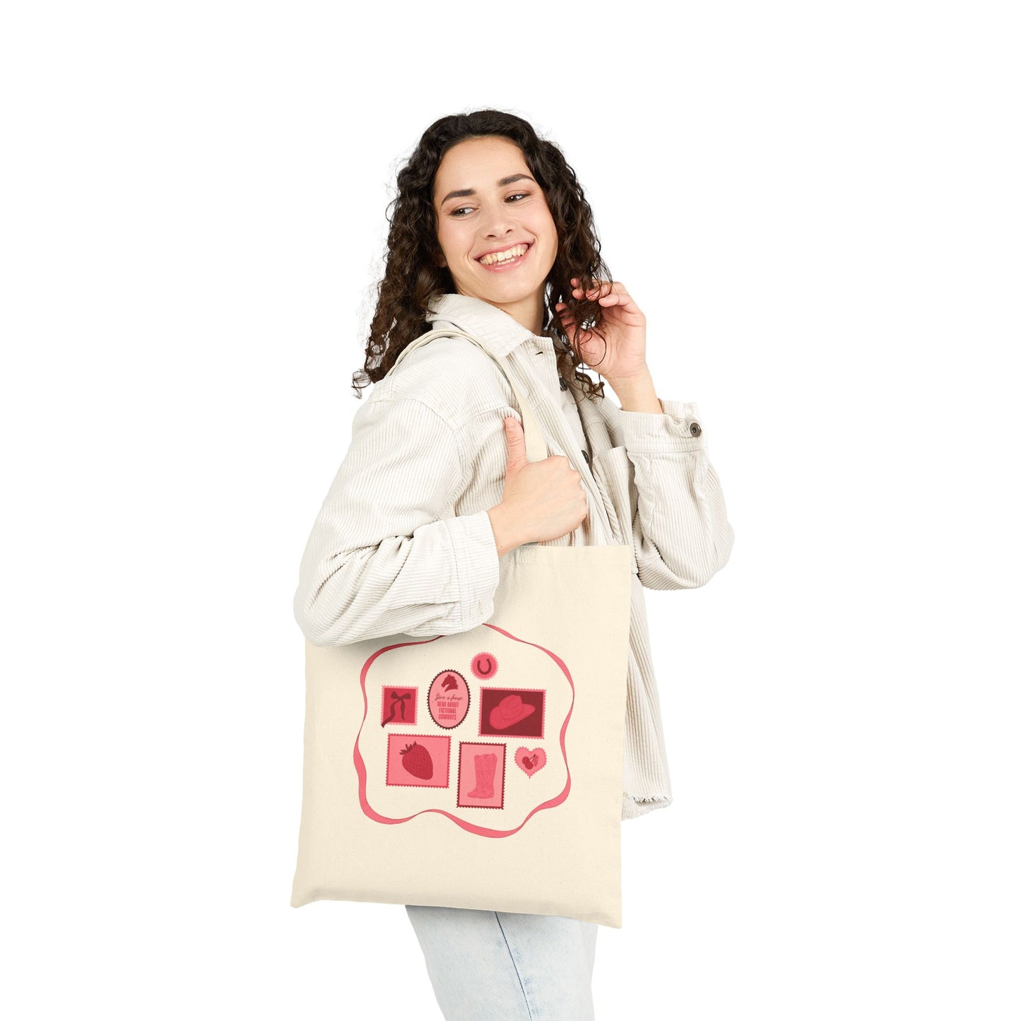 Save A Horse Read About Fictional Cowboys Cotton Canvas Tote Bag | Cowboy Romance Book Tote