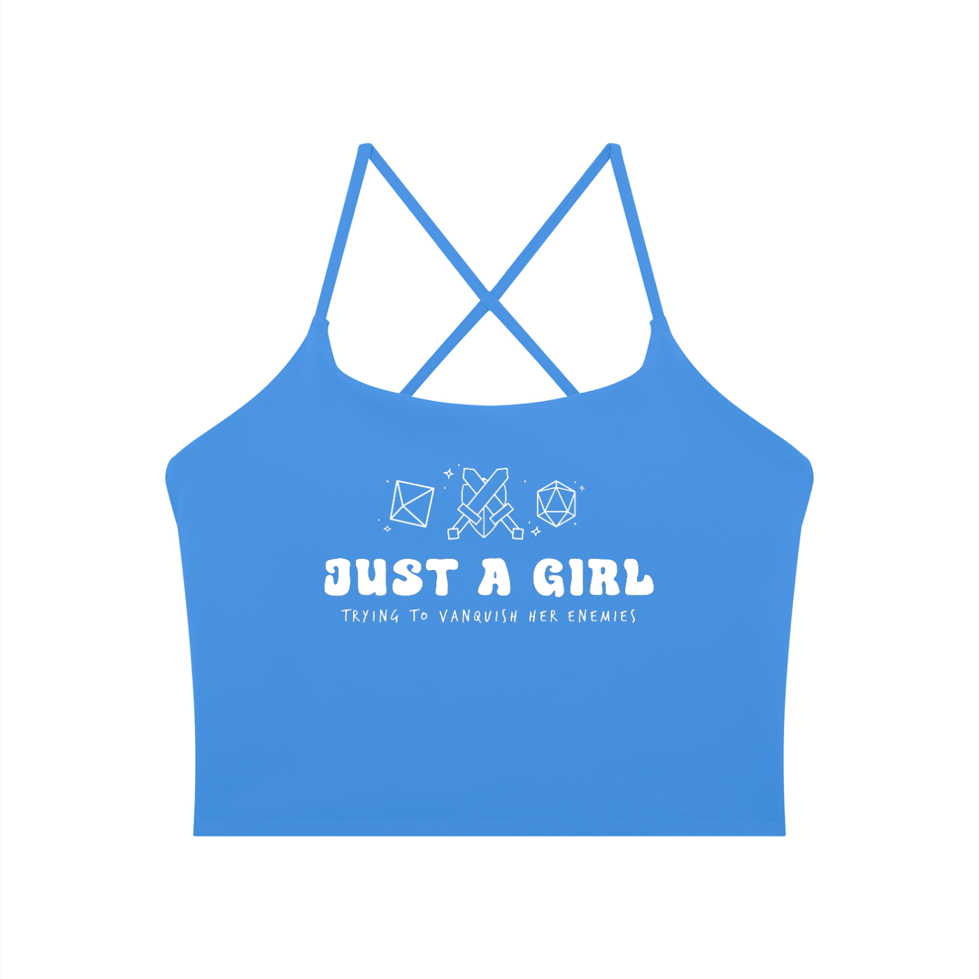 Just a Girl Trying to Vanquish Her Enemies Yoga Tank Top | Fantasy Tabletop RPG Activewear | Gamer Girl Crop Tank