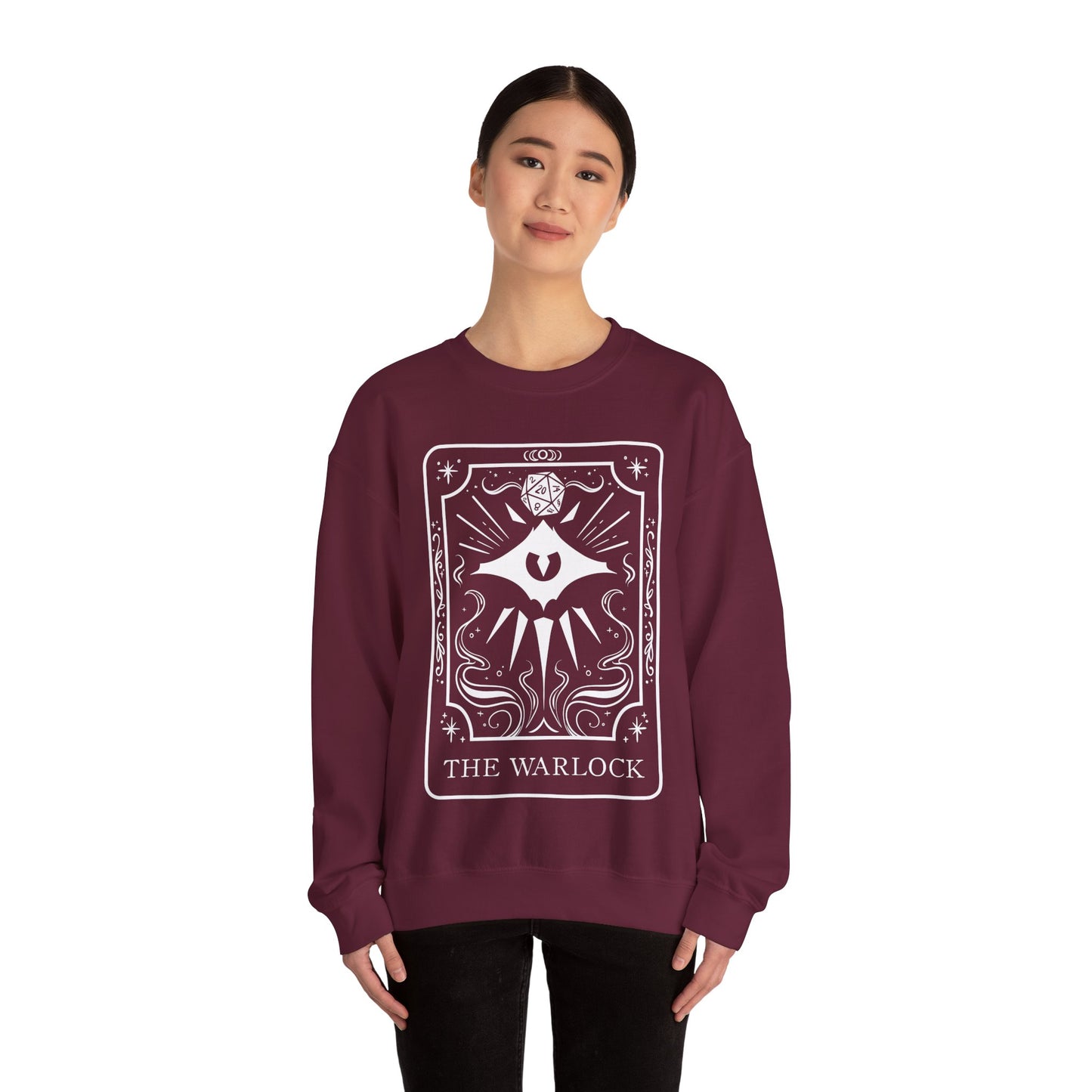 Warlock Tarot Card Gildan Sweatshirt Shirt | TTRPG Character Class Crewneck