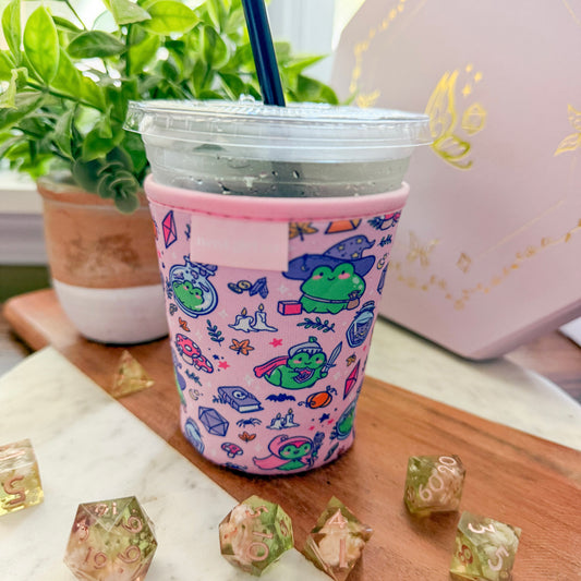 TTRPG Frog Drink Sleeve