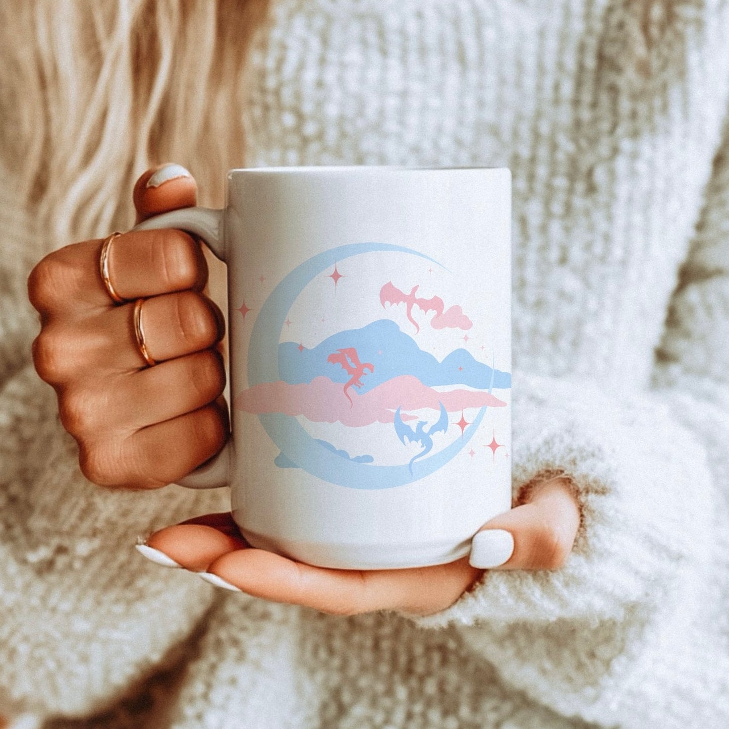 Celestial Dragons Fantasy Mug | Gift Mug for Readers | Nerd Girl Co