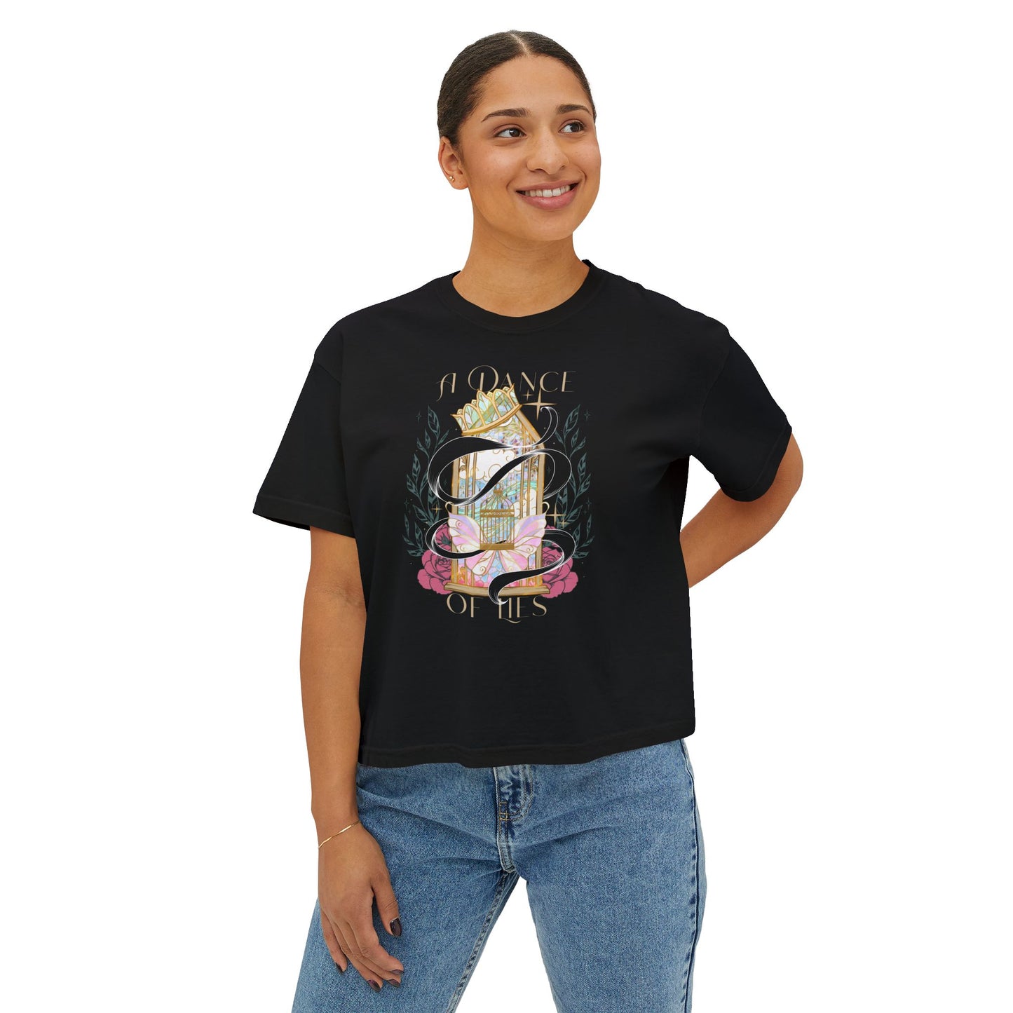 A Dance of Lies Boxy Crop Tee – Officially Licensed Brittney Arena Romantasy Shirt | Bookish Cropped T-Shirt