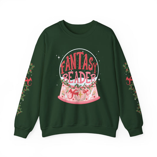 Fantasy Reader Snowglobe Sweatshirt | Bookish Christmas Gift | Book Lover Crewneck