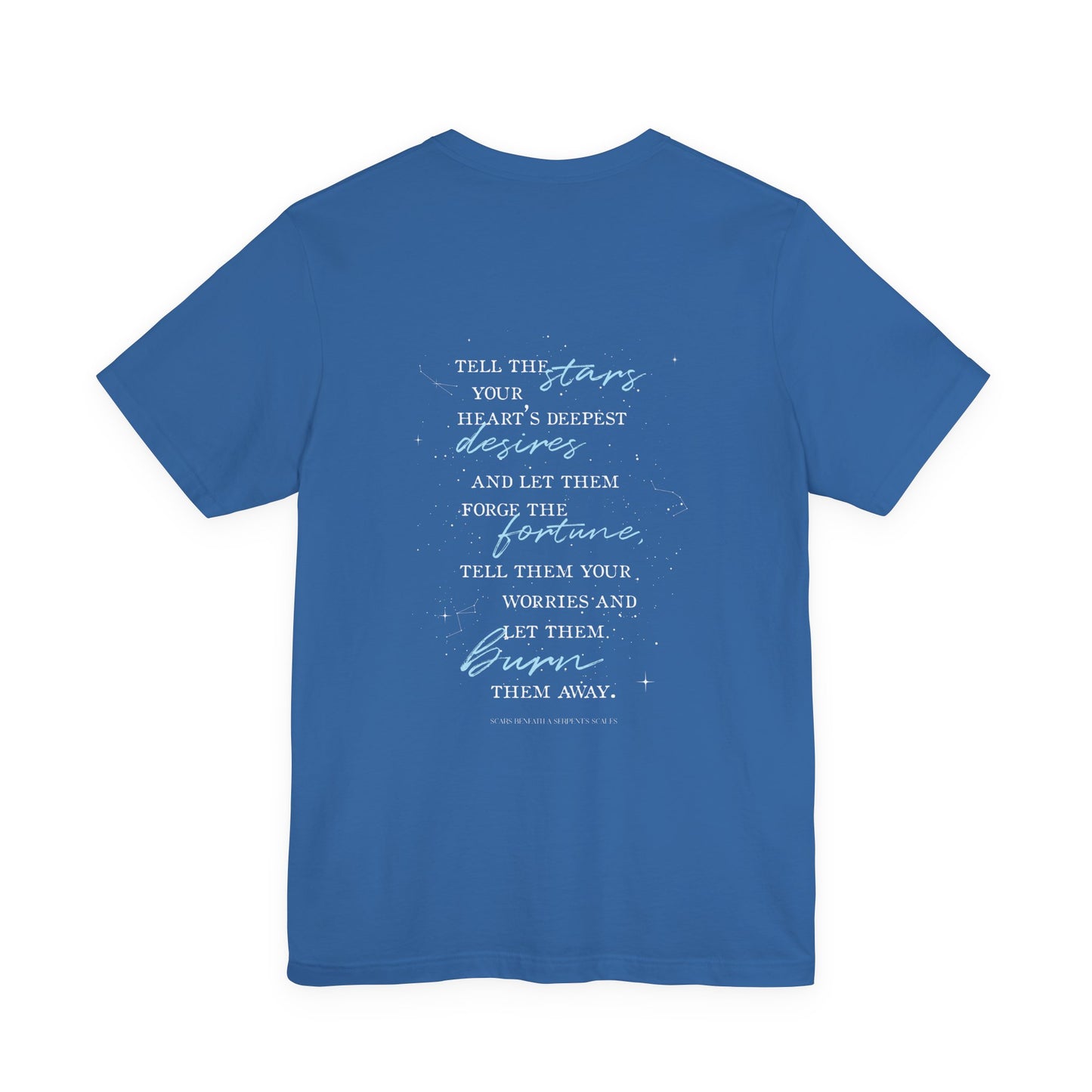 Tell the Stars Bella+Canvas Tee | Officially Licensed Scars Beneath A Serpent’s Scales Nicole Platania Fantasy Romance Shirt