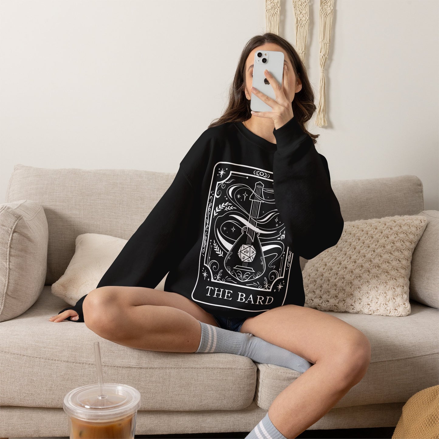 Bard Tarot Card Gildan Sweatshirt Shirt | TTRPG Character Class Crewneck