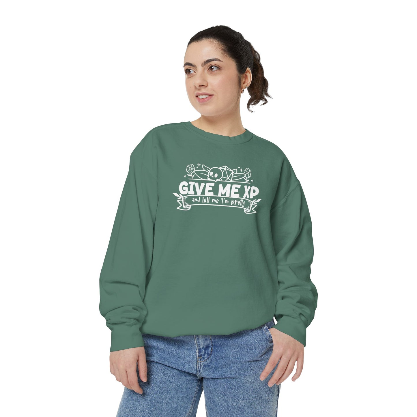 Give Me XP DTG Printed Sweatshirt - Comfort Colors
