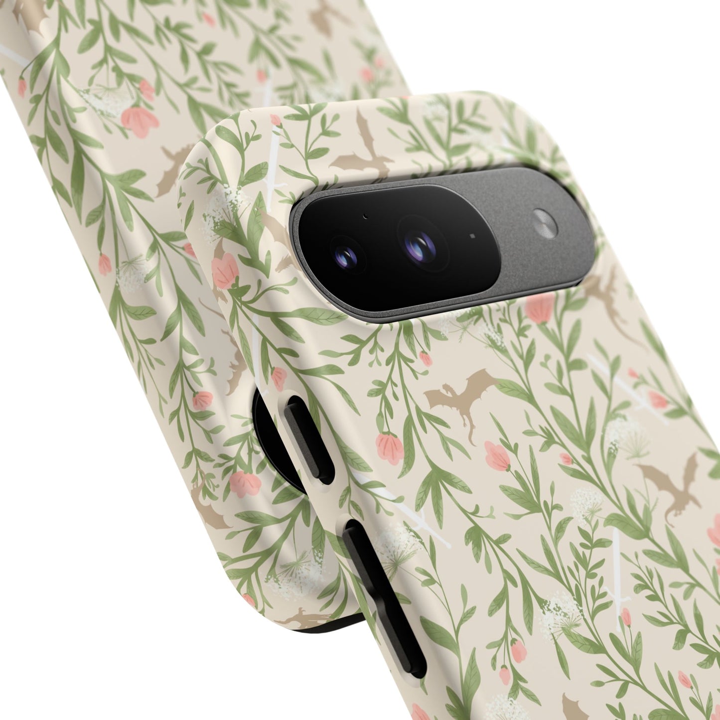 Fantasy Floral Dragons Tough Cases, Romantasy Reader Gift, Bookish Merch