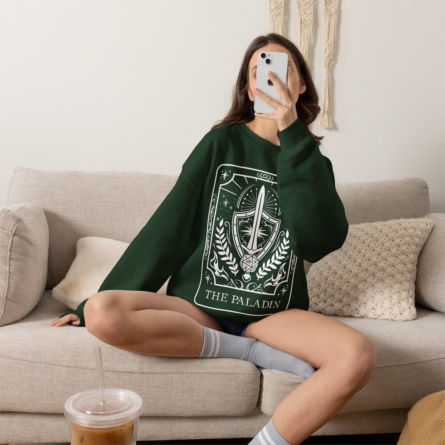 Paladin Tarot Card Gildan Sweatshirt Shirt | TTRPG Character Class Crewneck