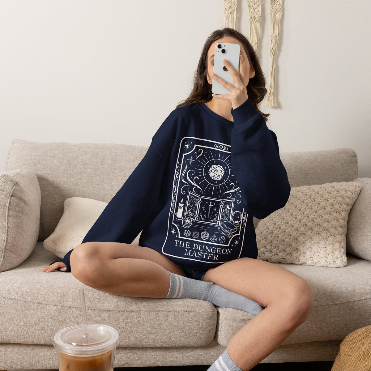 Dungeon Master Tarot Card Gildan Sweatshirt Shirt | TTRPG Character Class Crewneck