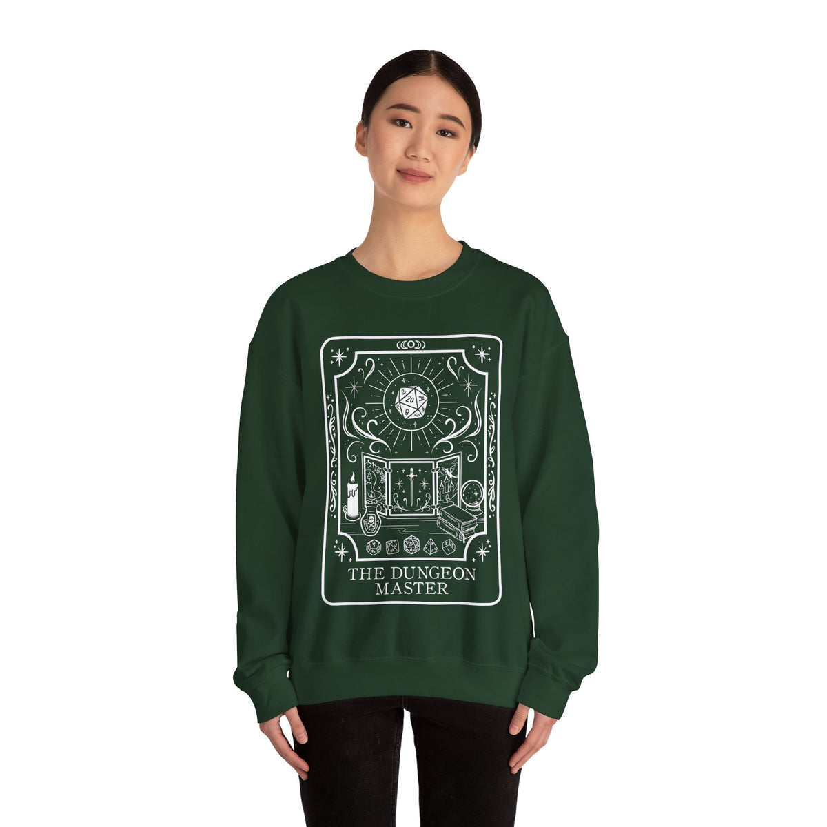 Dungeon Master Tarot Card Gildan Sweatshirt Shirt | TTRPG Character Class Crewneck