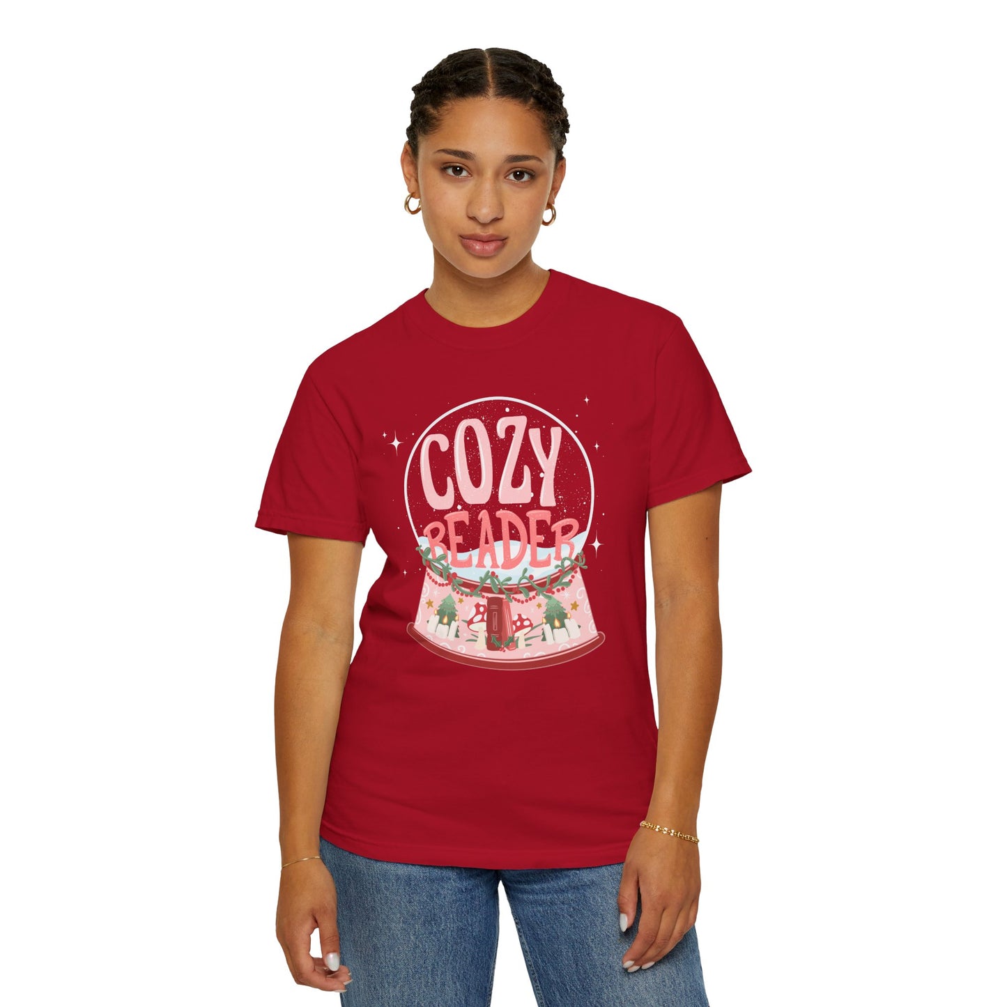 Cozy Reader T-Shirt — Snow Globe Book Lover Tee